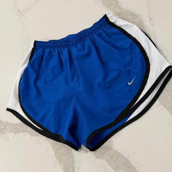 Nike Dri-Fit Tempo Running Shorts Women's Medium Blue/White Activewear Workout - Picture 2 of 8